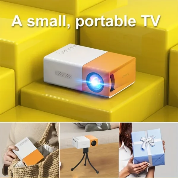 Supports HDMI, USB connection and uses high-definition projector YG300 home theater grade non occupying projector - Image 2
