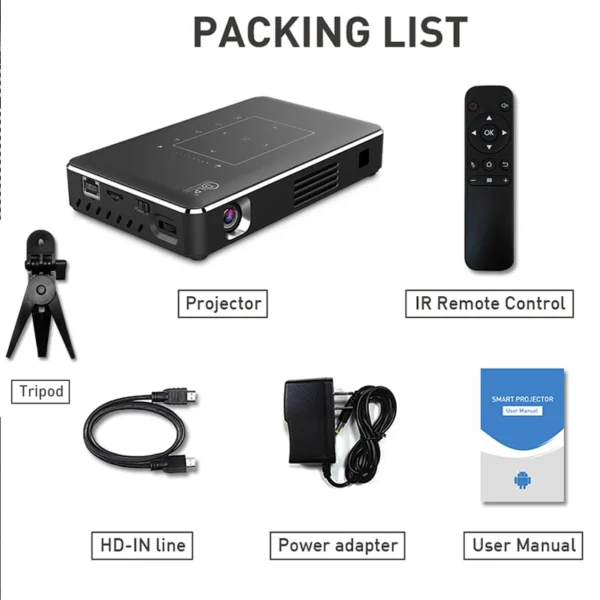 Smartldea Mini 4K 3D projector android 9.0 Dual 2.4G 5G wifi BT4.1 smart proyector full hd 1080p video game Beamer SBS TNB 3D - Image 6