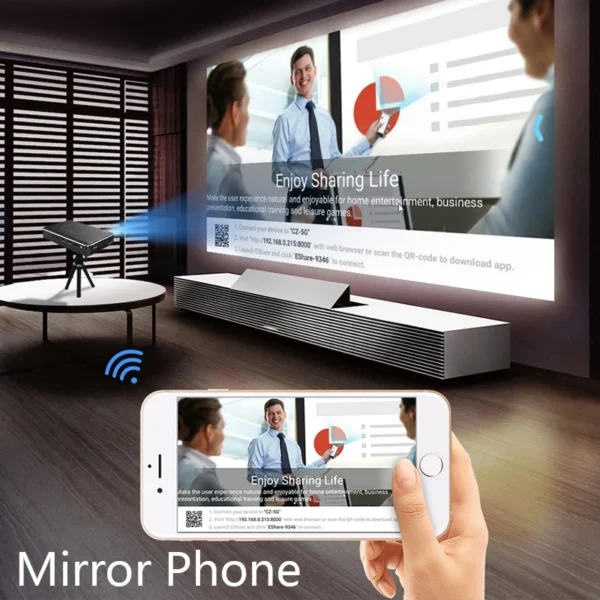 Smartldea Mini 4K 3D projector android 9.0 Dual 2.4G 5G wifi BT4.1 smart proyector full hd 1080p video game Beamer SBS TNB 3D - Image 4