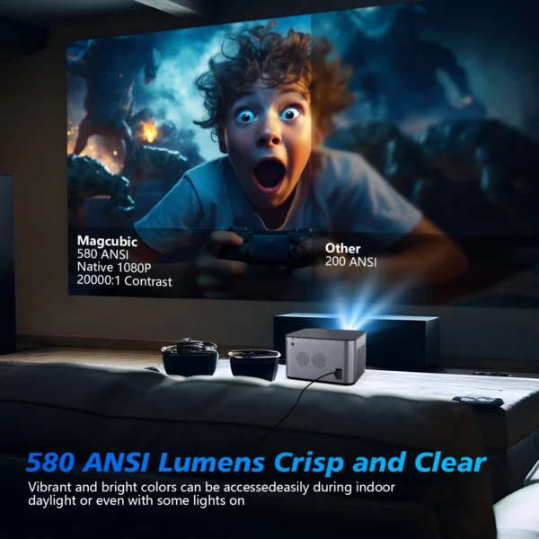 Magcubic Android 11 4K Smart Projector 580ANSI 1920*1080P Full HD Wifi6 BT5.0 Allwinner H713 Voice Control Home Cinema Theater - Image 3